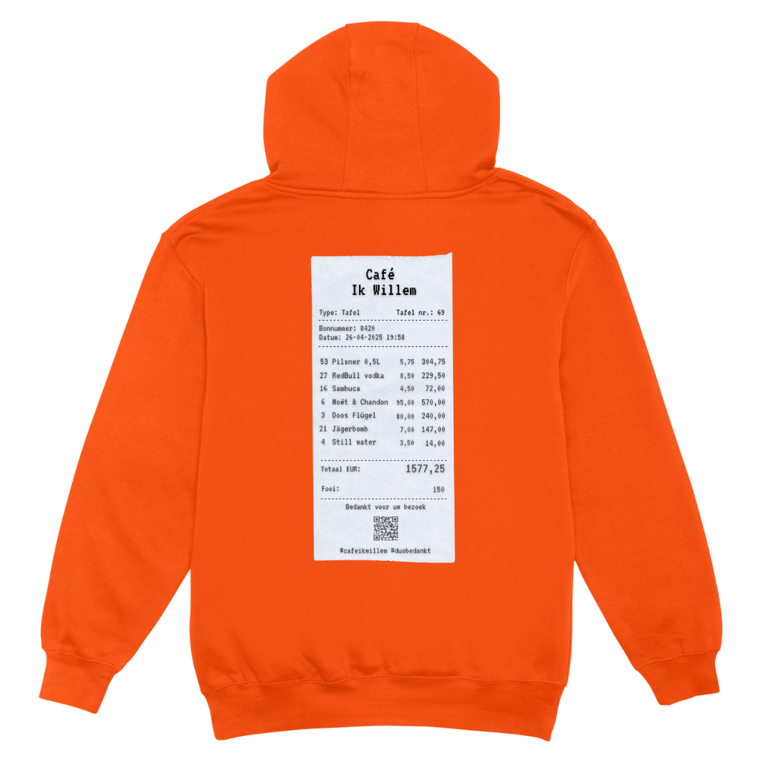 Café Ik Willem | Koningsdag Hoodie - Hoodies Duobedankt