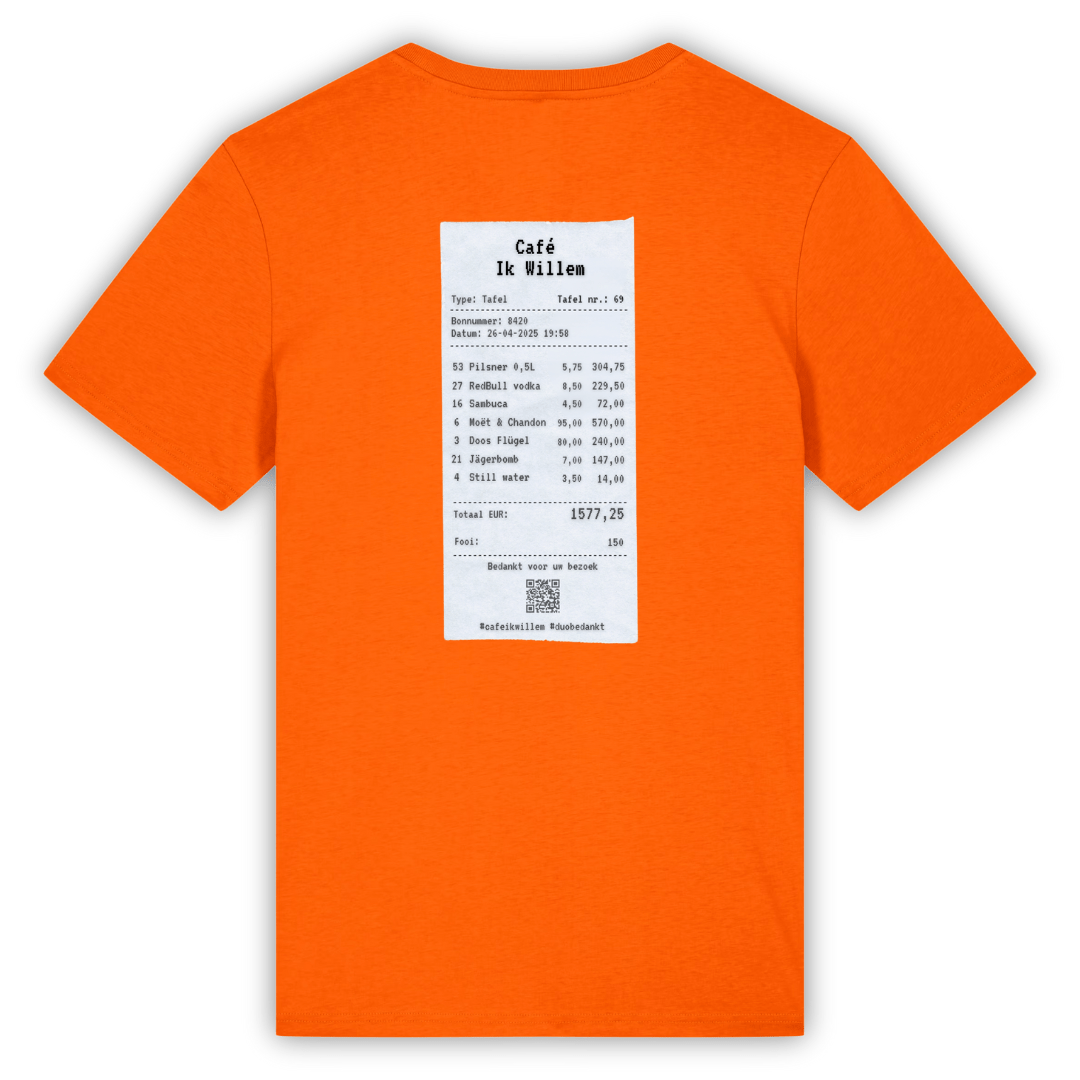 Café Ik Willem | Koningsdag T-shirt - T-shirt Duobedankt