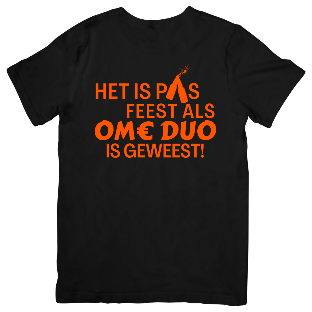 Het is pas feest als Ome Duo is geweest | T-shirt - T-shirt Duobedankt