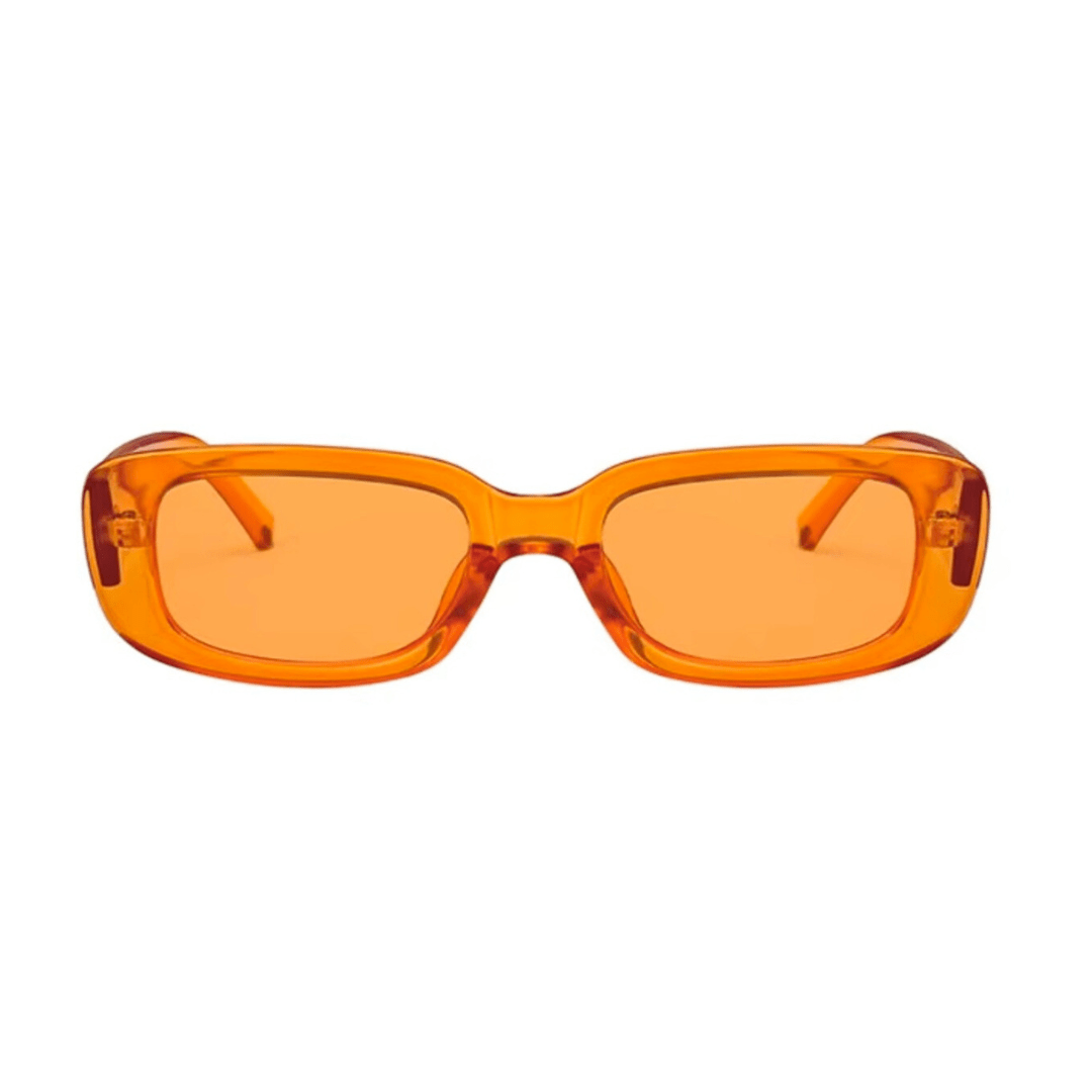 Rechthoekige retro zonnebril oranje - Koningsdag Zonnebril - Duobedankt