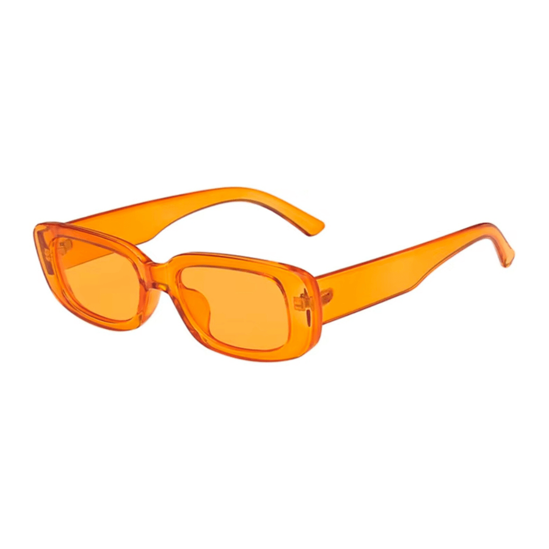 Rechthoekige retro zonnebril oranje - Koningsdag Zonnebril - Duobedankt