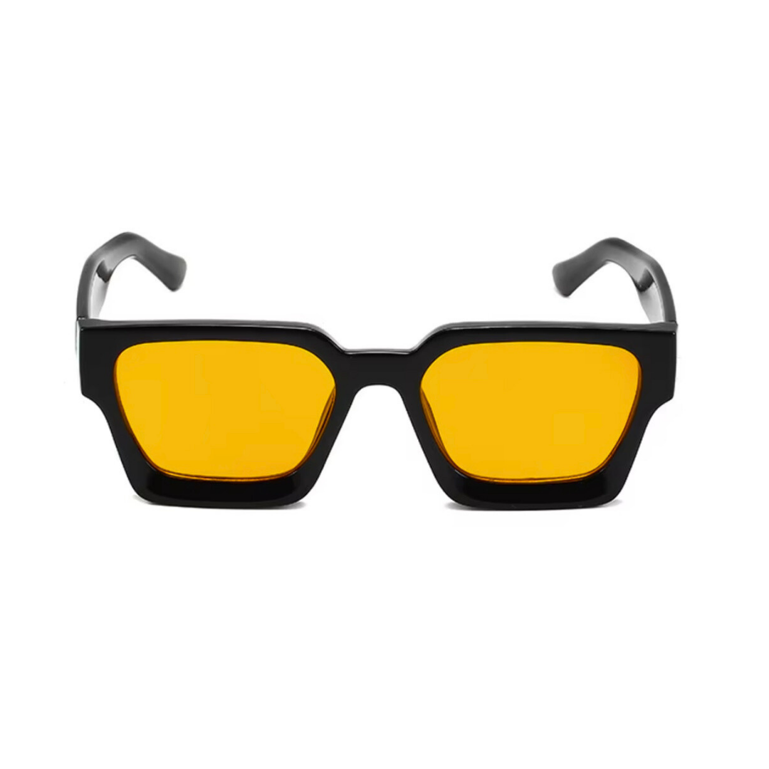 Zonnebril vierkant dik montuur met oranje lenzen - Koningsdag Zonnebril