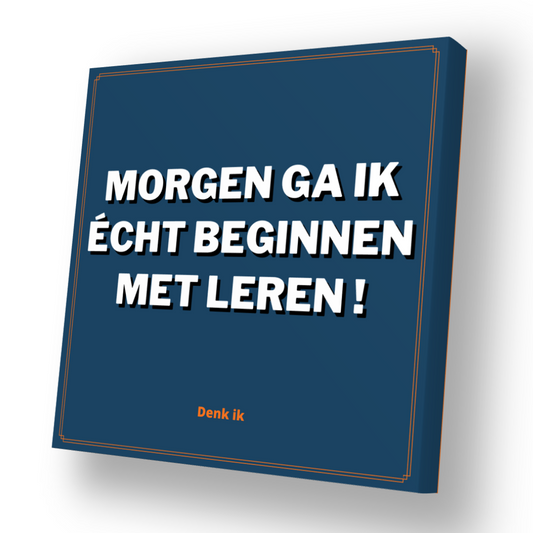 Morgen ga ik écht beginnen - Canvas